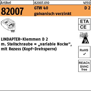 ART 82007 LINDAPTER GT D2 M 10 galv. verzinkt S