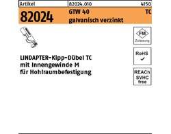 Artikel 82024 GTW 40 TC galvanisch verzinkt LINDAPTER-Kipp-Dübel TC mit Innengew