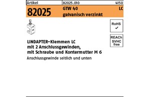 Artikel 82025 GTW 40 LC galvanisch verzinkt LINDAPTER-Klemmen LC mit 2 Anschluss