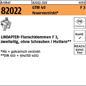 ART 82022 LINDAPTER Flanschkl. GT F3 M 8 feuerverzinkt, 2 teilig S
