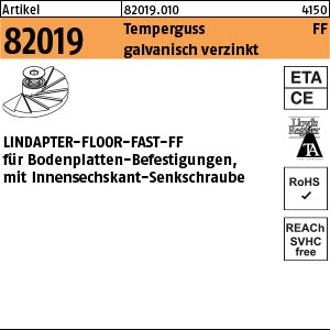 ART 82019 LINDAPTER FLOOR FAST M 8 galv. verzinkt S