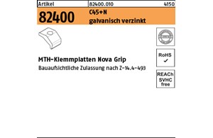 Artikel 82400 C45+N galvanisch verzinkt MTH-Klemmplatten Nova Grip 