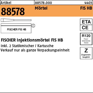 ART 88578 FISCHER FIS HB 150 C 1 Kart. m. 2 Statikmischer S
