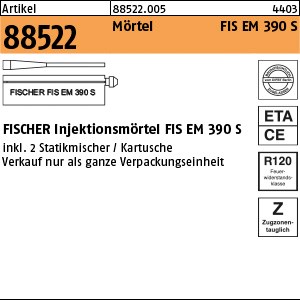 ART 88522 FISCHER FIS EM 390 S 1 Stk. = 1 Kartusche + 2 Mischer S