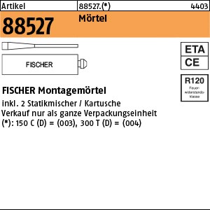 ART 88527 FISCHER-Montagemörtel 150 C(D) 1 Kart. 145ml, 2 Statikm. S