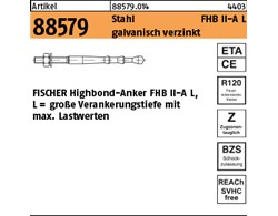 Artikel 88579 Stahl FHB II-A L galvanisch verzinkt FISCHER Highbond-Anker FHB II