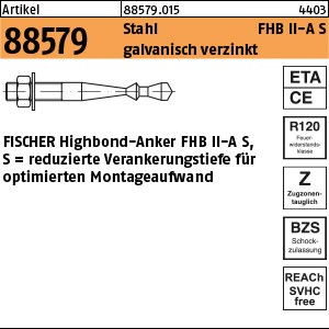 ART 88579 FISCHER-Highbond-Anker St. Zn FHB II-A S M 10 x 60/ 10 S