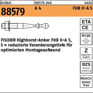 ART 88579 FISCHER-Highbond-Anker A 4 FHB II-A S M 10 x 60/ 10 S