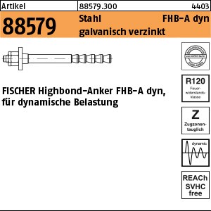 ART 88579 FISCHER-Highbond-Anker St. Zn FHB-A dyn 12 x 100/25 S