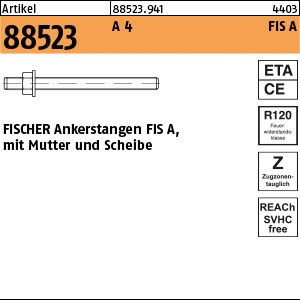 ART 88523 FISCHER-Gewindestangen A 4 FIS A M 6 x 75 S