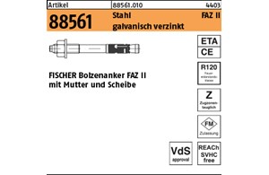 Artikel 88561 Stahl FAZ II galvanisch verzinkt FISCHER Bolzenanker FAZ II mit Mu
