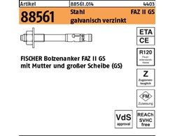 Artikel 88561 Stahl FAZ II GS galvanisch verzinkt FISCHER Bolzenanker FAZ II GS 