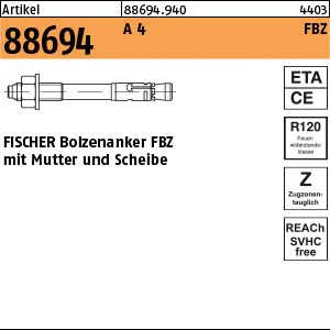 ART 88694 FISCHER-Bolzenanker A 4 FBZ 12/20 S