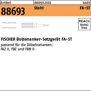 ART 88693 FISCHER Blitzhammer FA-ST M 10 Bolzenanker-Setzgerät S