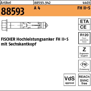 ART 88593 FISCHER-Hochleistungsanker A 4 FH II 10/ 10 S S