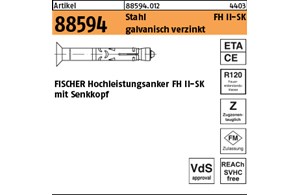 Artikel 88594 Stahl FH II-SK galvanisch verzinkt FISCHER Hochleistungsanker FH I