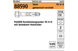 Artikel 88590 Stahl FH II-H galvanisch verzinkt FISCHER Hochleistungsanker FH II