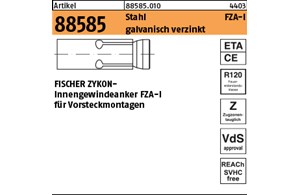 Artikel 88585 Stahl FZA-I galvanisch verzinkt FISCHER ZYKON- Innengewindeanker F
