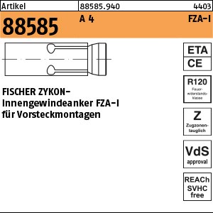 ART 88585 FISCHER-Zykon-Innengew.-anker A 4 FZA-I 12 x 40 M 6 I S