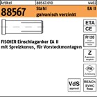 Artikel 88567 Stahl EA II galvanisch verzinkt FISCHER Einschlaganker EA II mit S