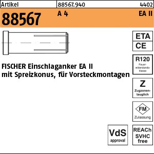 ART 88567 FISCHER-Einschlaganker A 4 EA II M 6 x 30 S