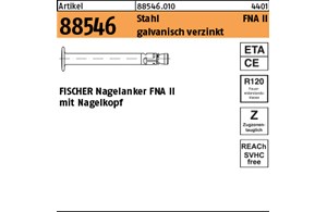 Artikel 88546 Stahl FNA II galvanisch verzinkt FISCHER Nagelanker FNA II mit Nag