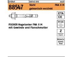 Artikel 88547 Stahl FNA II M galvanisch verzinkt FISCHER Nagelanker FNA II M mit