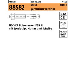 Artikel 88582 Stahl FBN II galvanisch verzinkt FISCHER Bolzenanker FBN II mit Sp
