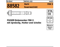 Artikel 88582 Stahl FBN II feuerverzinkt FISCHER Bolzenanker FBN II mit Spreizcl