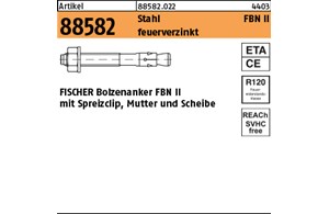 Artikel 88582 Stahl FBN II feuerverzinkt FISCHER Bolzenanker FBN II mit Spreizcl