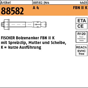 ART 88582 FISCHER-Bolzen A 4 FBN II 8/ 5 K A 4 S