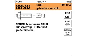 Artikel 88582 Stahl FBN II GS galvanisch verzinkt FISCHER Bolzenanker FBN II mit