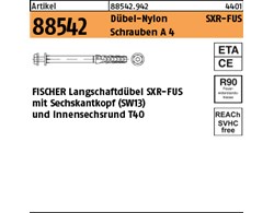 Artikel 88542 Dübel-Nylon SXR-FUS Schrauben A 4 FISCHER Langschaftdübel SXR-FUS 