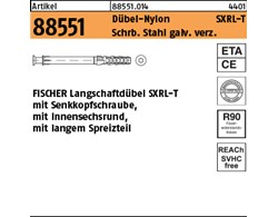 Artikel 88551 Dübel-Nylon SXRL-T Schrb. St. galv. verz. FISCHER Langschaftdüb. S