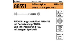Artikel 88551 Dübel-Nylon SXRL-FUS Schrb. Stahl galv. verz. FISCHER Langschaftdü
