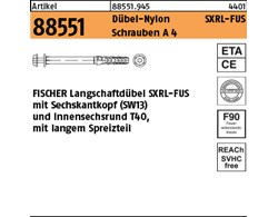 Artikel 88551 Dübel-Nylon SXRL-FUS Schrauben A 4 FISCHER Langschaftdüb. SXRL-FUS