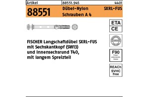 Artikel 88551 Dübel-Nylon SXRL-FUS Schrauben A 4 FISCHER Langschaftdüb. SXRL-FUS
