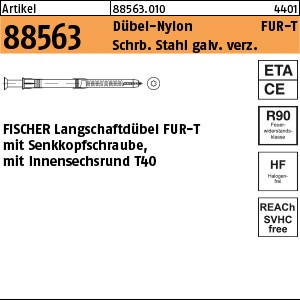 ART 88563 FISCHER-Universal Rahmendübel FUR 10 x 80 -T gal Zn S