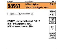 Artikel 88563 Dübel-Nylon FUR-T Schrb. St. galv. verz. FISCHER Langschaftdübel F