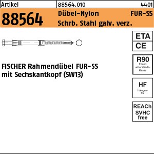 ART 88564 FISCHER-Universal Rahmendübel gal Zn FUR 10 x 80 Sechskant S