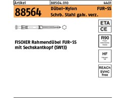 Artikel 88564 Dübel-Nylon FUR-SS Schrb. St. galv. verz. FISCHER Rahmendübel FUR-