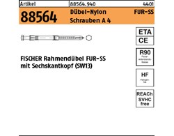 Artikel 88564 Dübel-Nylon FUR-SS Schrauben A 4 FISCHER Rahmendübel FUR-SS mit Se