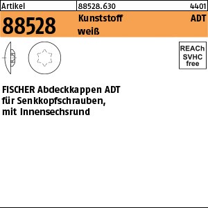 ART 88528 FISCHER-Abdeckkappen ADT 15 Kunststoff weiß S
