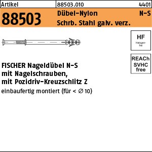 ART 88503 FISCHER-Nageldübel N-S 5 x 30 -Z S