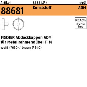 ART 88681 FISCHER-Abdeckkappen ADM 10 weiss f. Rahmendübel F-M S