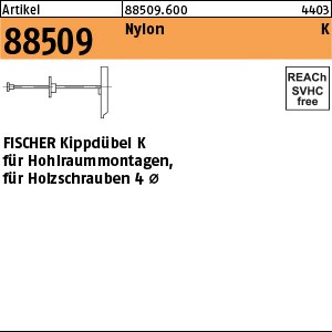 ART 88509 FISCHER-Kippdübel Kunststoff K 54 S