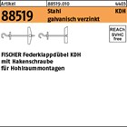 Artikel 88519 Stahl KDH galvanisch verzinkt FISCHER Federklappdübel KDH mit Hake