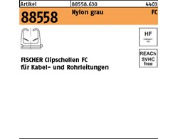 Artikel 88558 Nylon grau FC FISCHER Clipschellen FC für Kabel- und Rohrleitungen