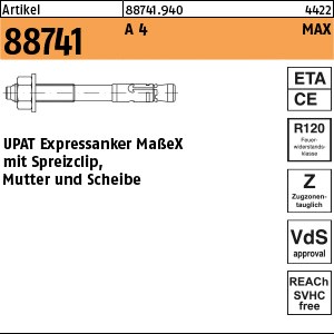 ART 88741 UPAT MAX-Expressanker A 4 8 / 10 / 75 m. ETA-Zulassung S