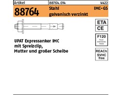 Artikel 88764 Stahl IMC-GS galvanisch verzinkt UPAT Expressanker IMC mit 1 Sprei